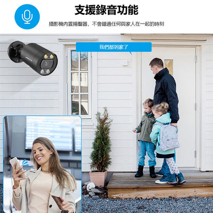 Saqicam 8路4K 8MP錄影主機NVR H.265監視器套餐 高清5MP POE紅外線攝影機 錄音 遠端監控