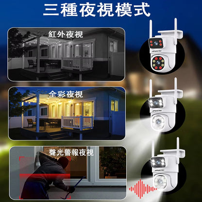 Saqicam 無線監控攝影機套餐 6MP 雙鏡頭WiFi PTZ攝影機 8隻*600萬畫質 錄影主機NVR 手機監控