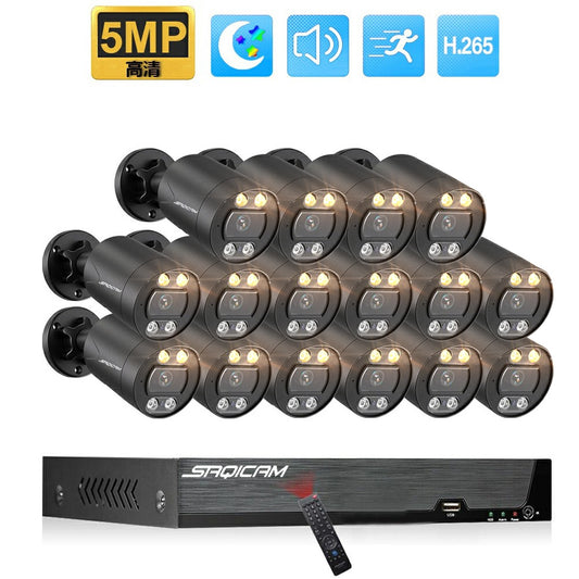 Saqicam 16路4K 8MP 錄影主機NVR 800萬畫素 POE網路供電 監視器套餐 5MP雙光源夜視全彩攝影機